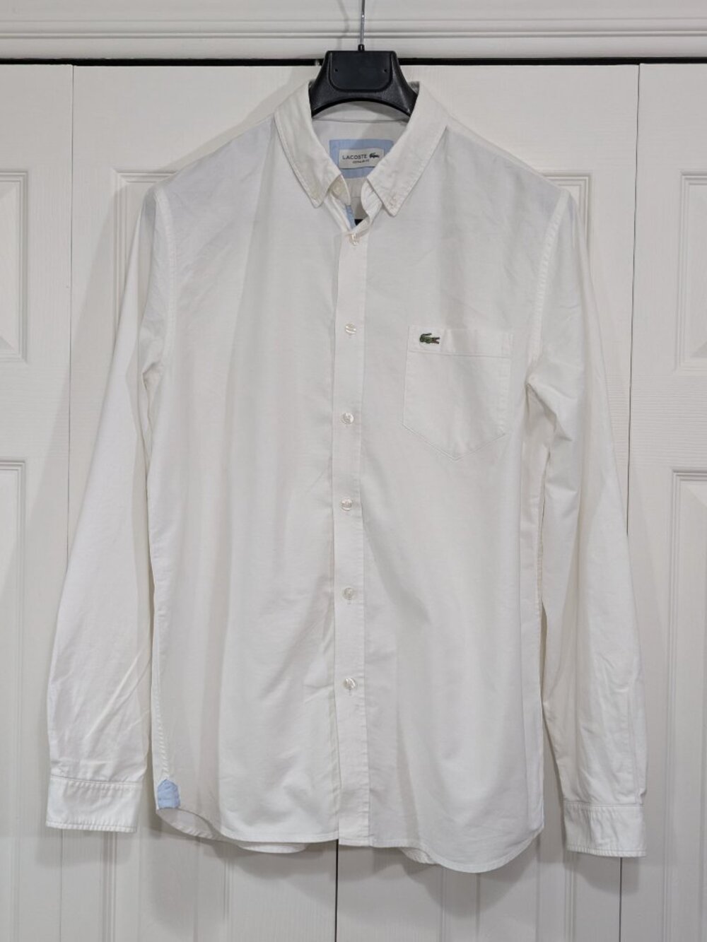 Lacoste Men's Regular Fit White Button Down Shirt